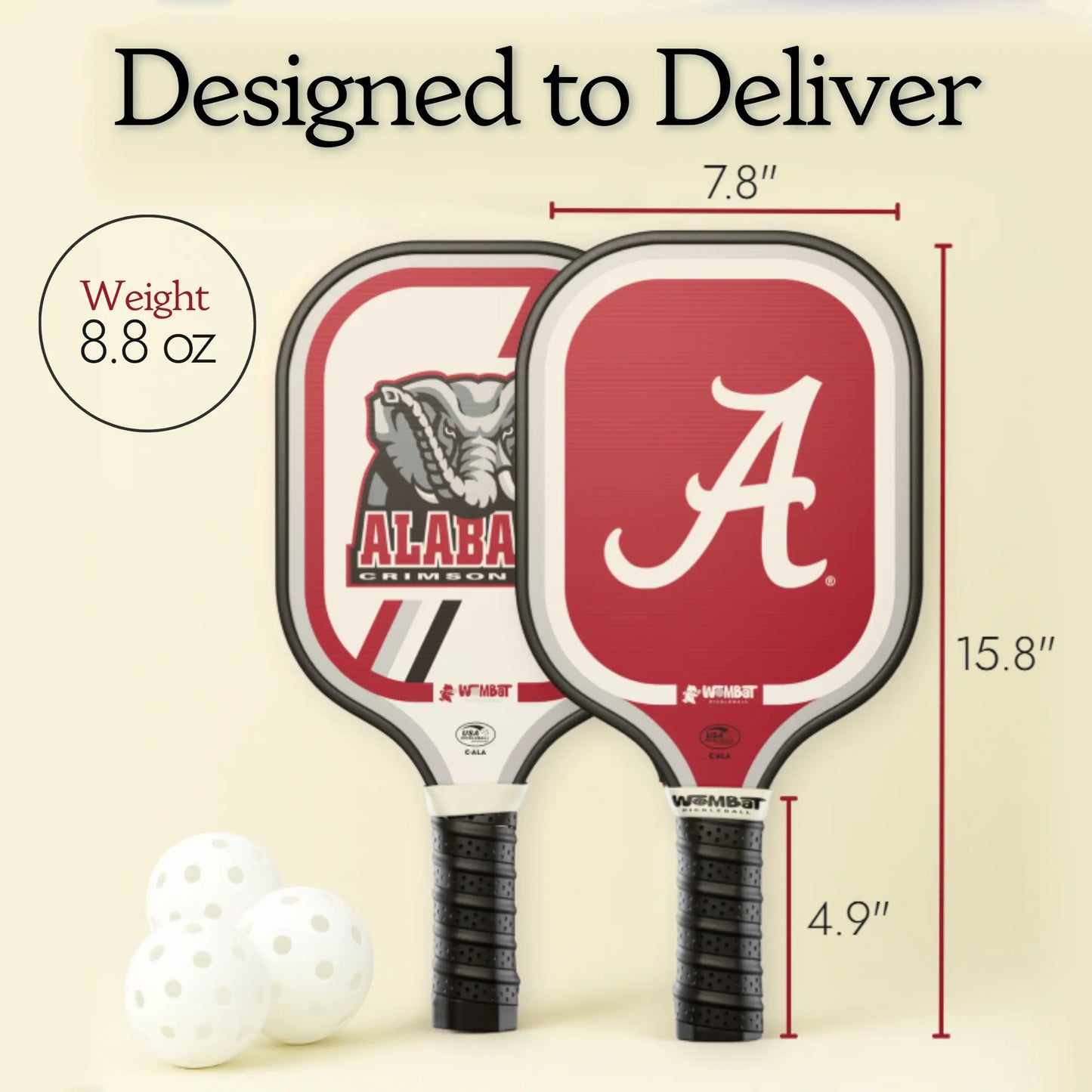 Alabama Crimson Tide - 16mm Pickleball Paddle