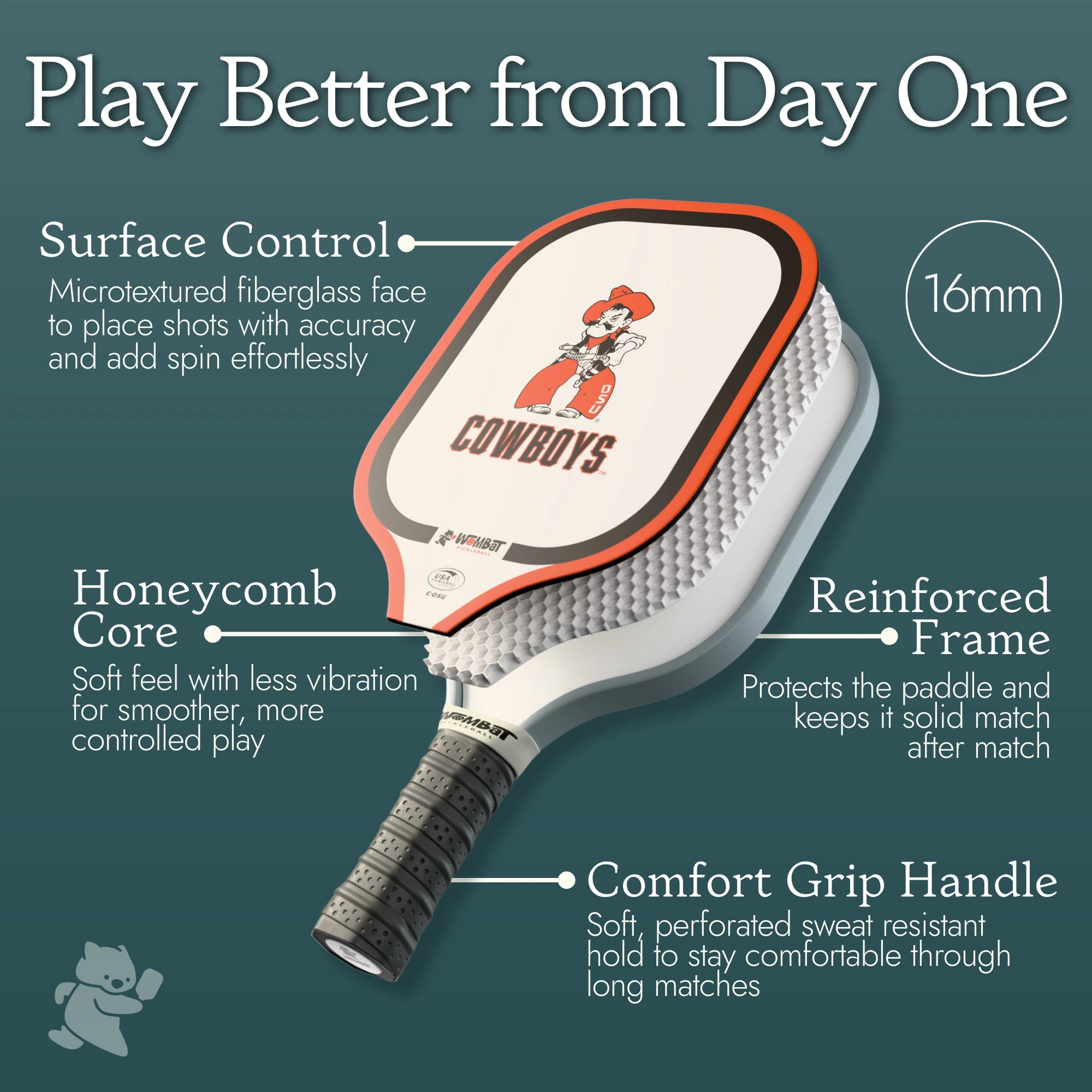 Oklahoma State Cowboys 16mm Paddle