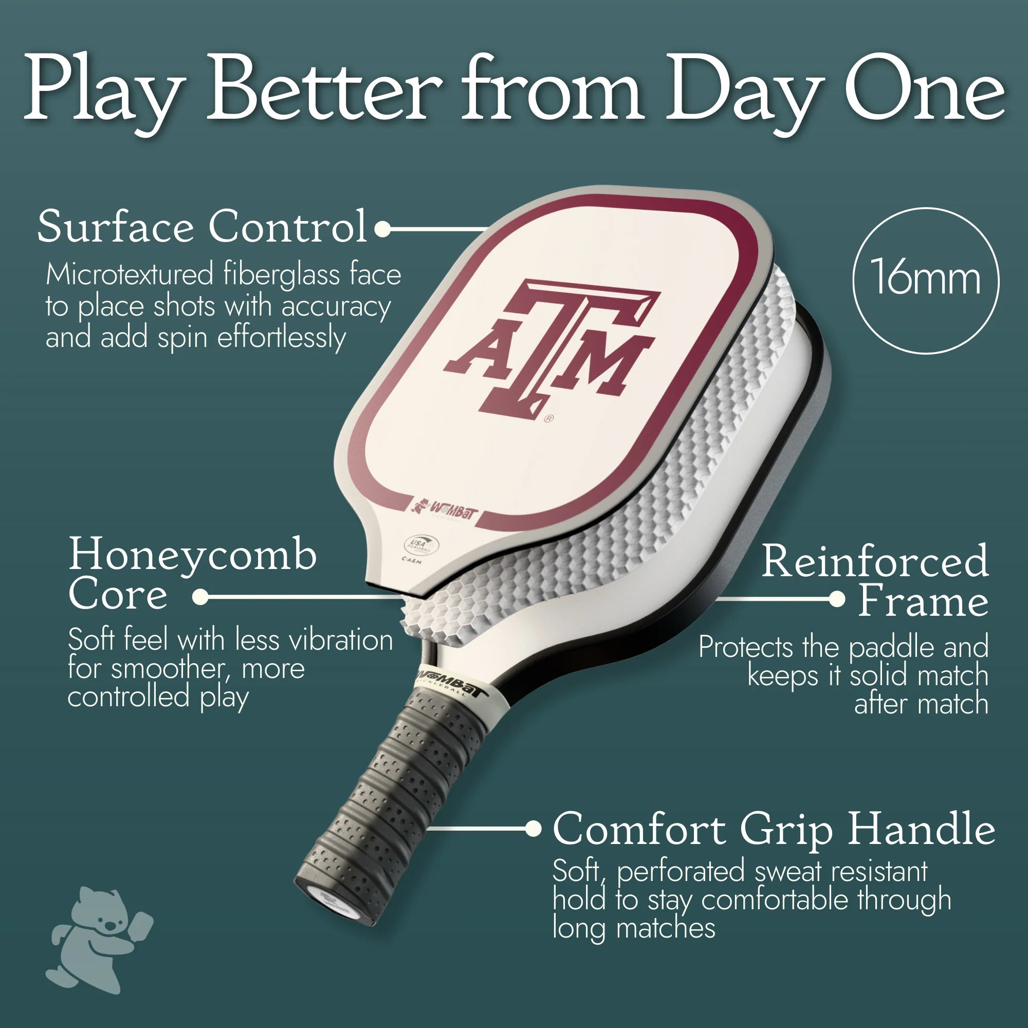 Texas A&M Aggies - 16mm Paddle