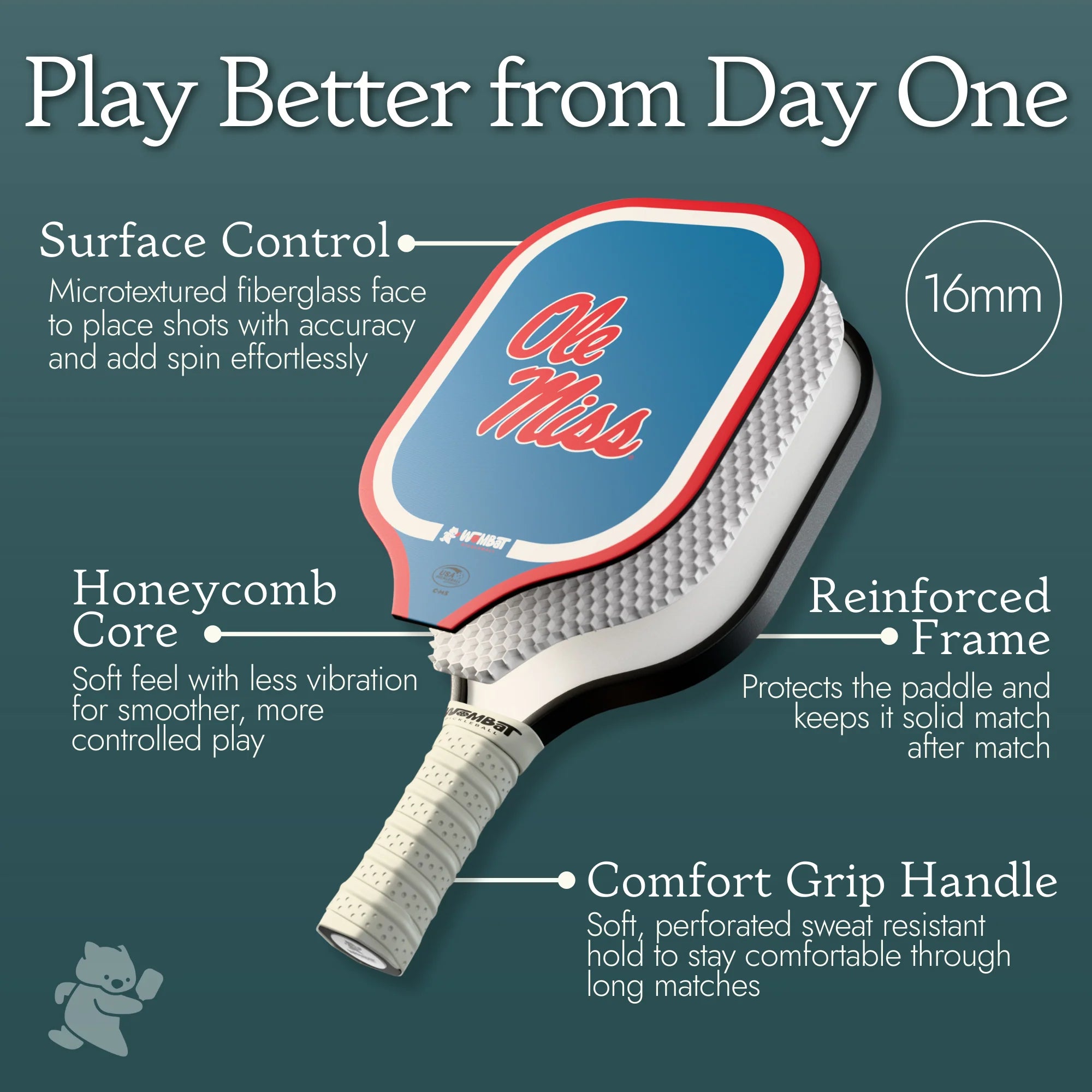 Mississippi Rebels - 16mm Paddle