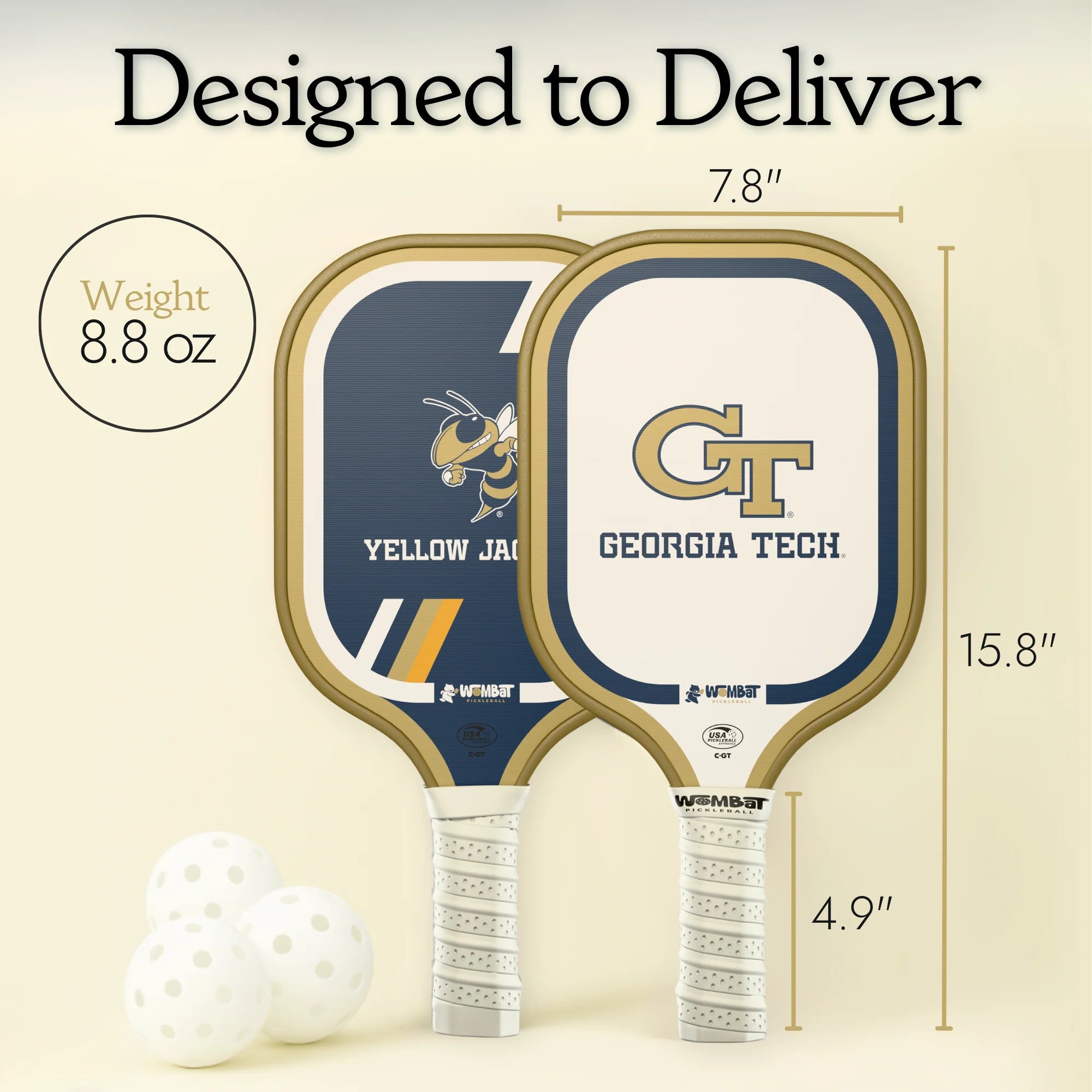 Georgia Yellow Jackets - 16mm Paddle