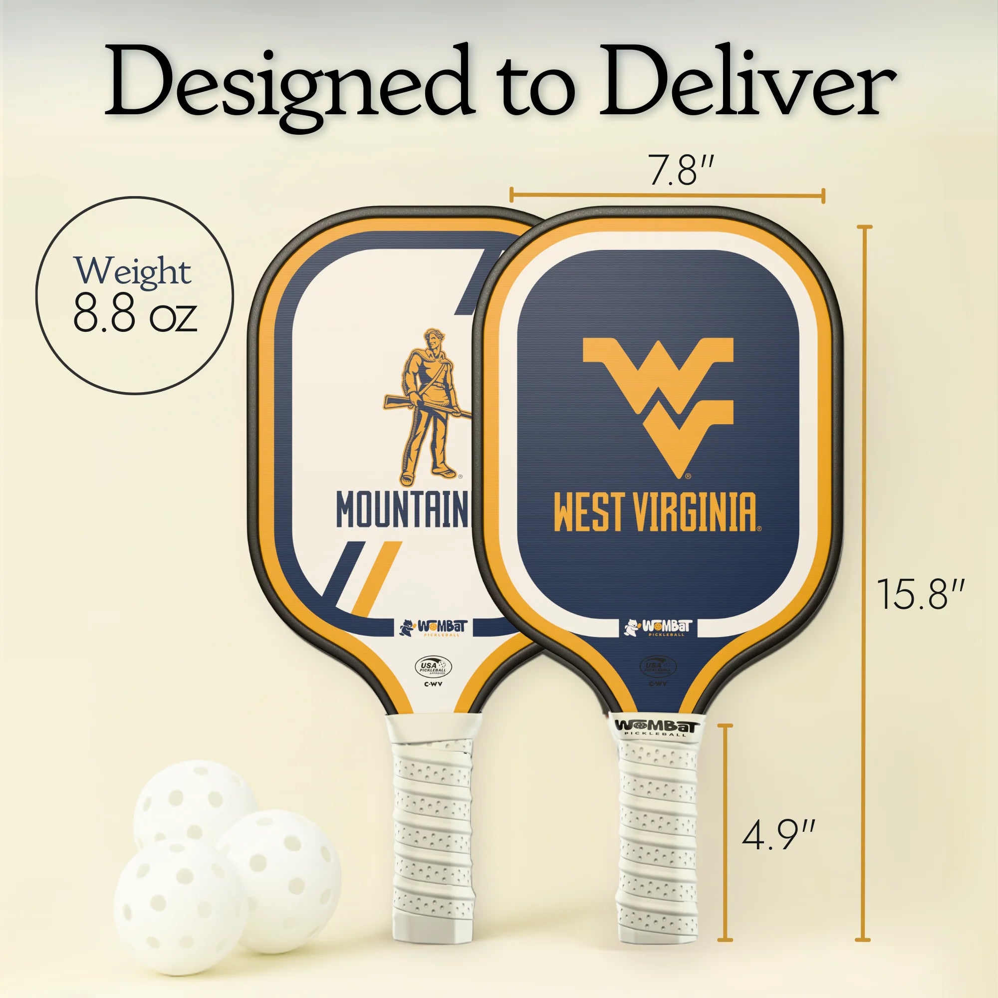 West Virginia Mountaineers - 16mm Paddle