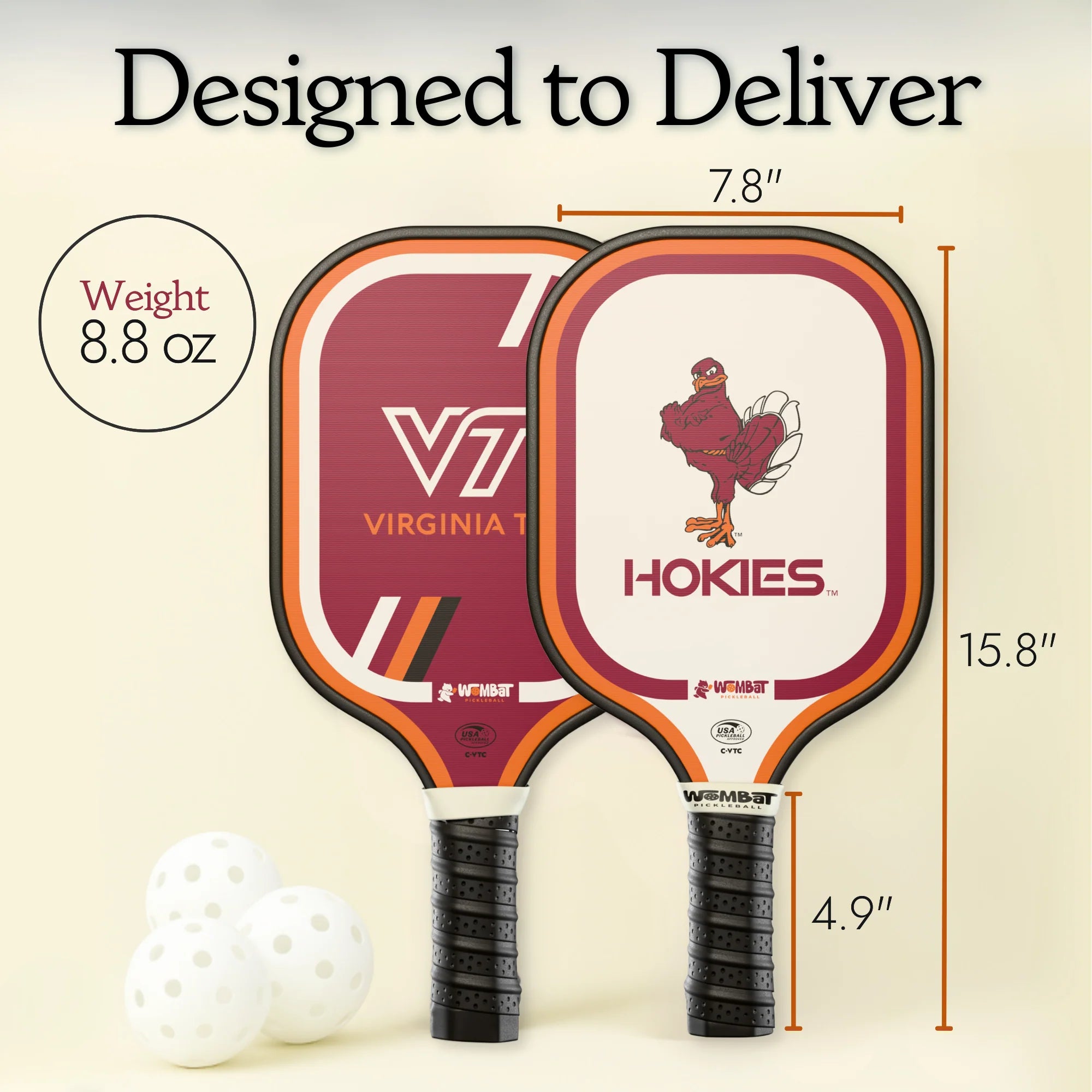 Virginia Tech Hokies - 16mm Paddle
