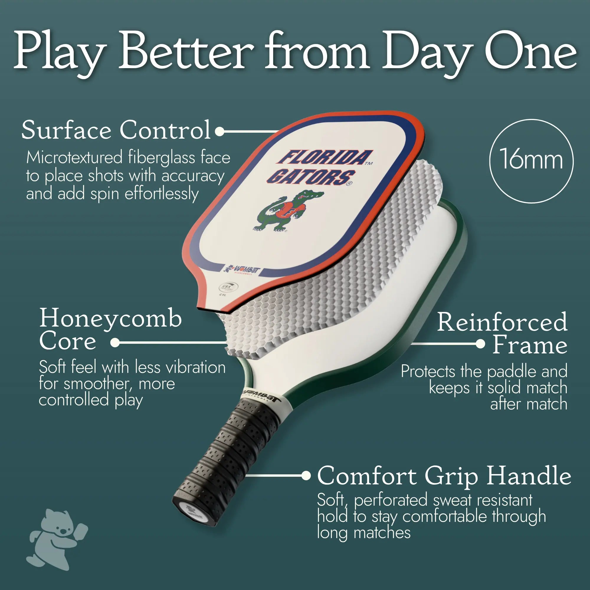 Florida Gators - 16mm Paddle